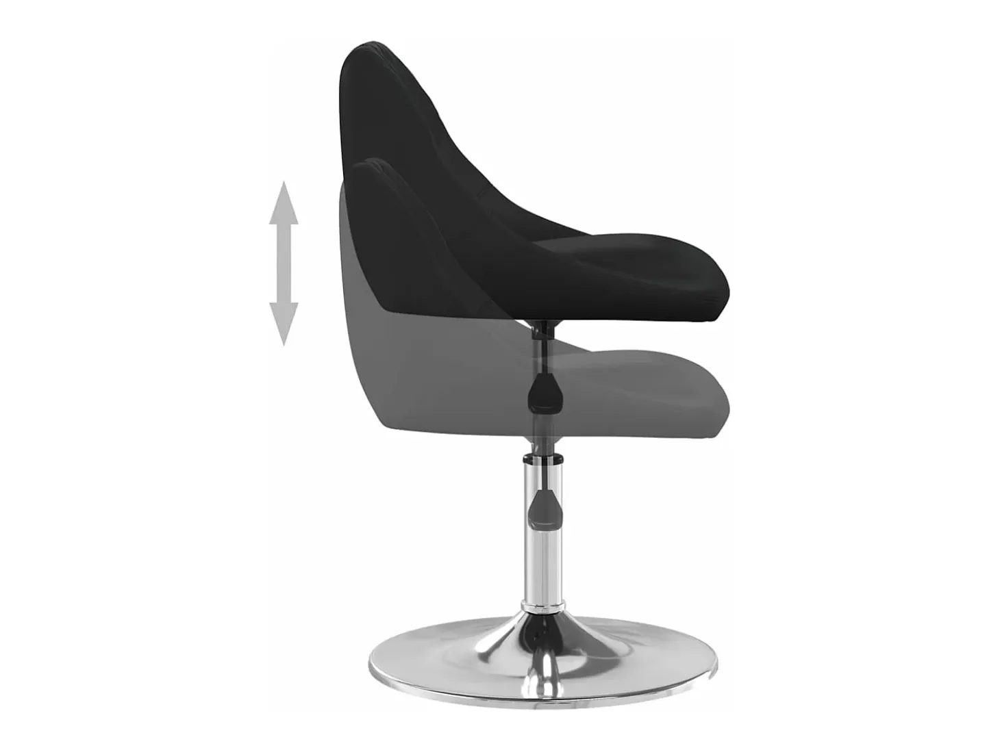 Silla de comedor de cuero sintético negra ES562334