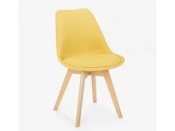 Silla de comedor de diseño nórdico con cojín Dolphin - Amarillo