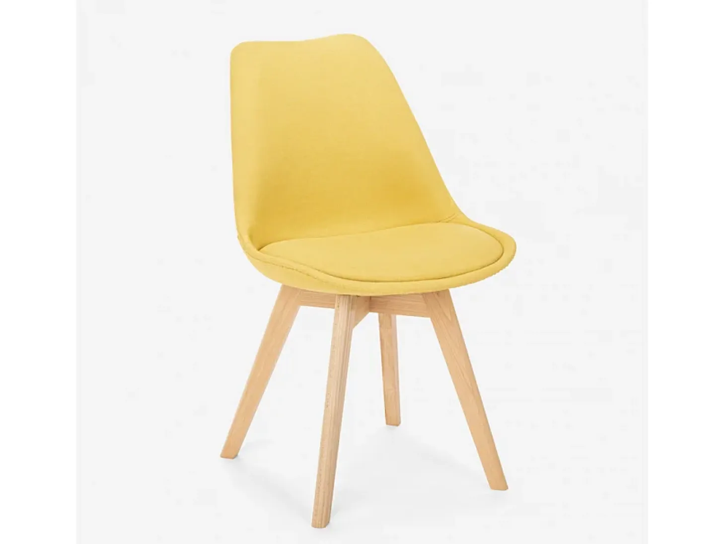 Silla de comedor de diseño nórdico con cojín Dolphin - Amarillo