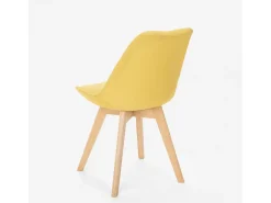 Silla de comedor de diseño nórdico con cojín Dolphin - Amarillo