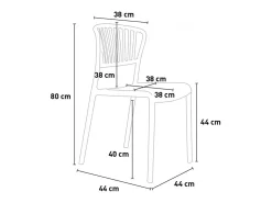 Silla de comedor de diseño moderno para interiores y exteriores Vivienne - Blanco