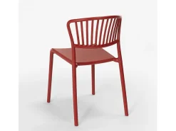Silla de comedor de diseño moderno para interiores y exteriores Vivienne - Rojo