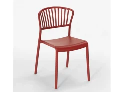 Silla de comedor de diseño moderno para interiores y exteriores Vivienne - Rojo