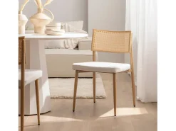 Silla de comedor de Fibra sintética Beige 79 x 48- Yara