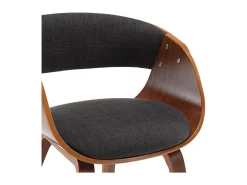 Silla de comedor de madera curvada gris y tela