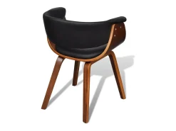 Silla de comedor de madera curvada y cuero sintético ES498712