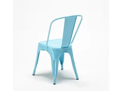 silla de comedor de metal para cocinas y bares steel one - Azul