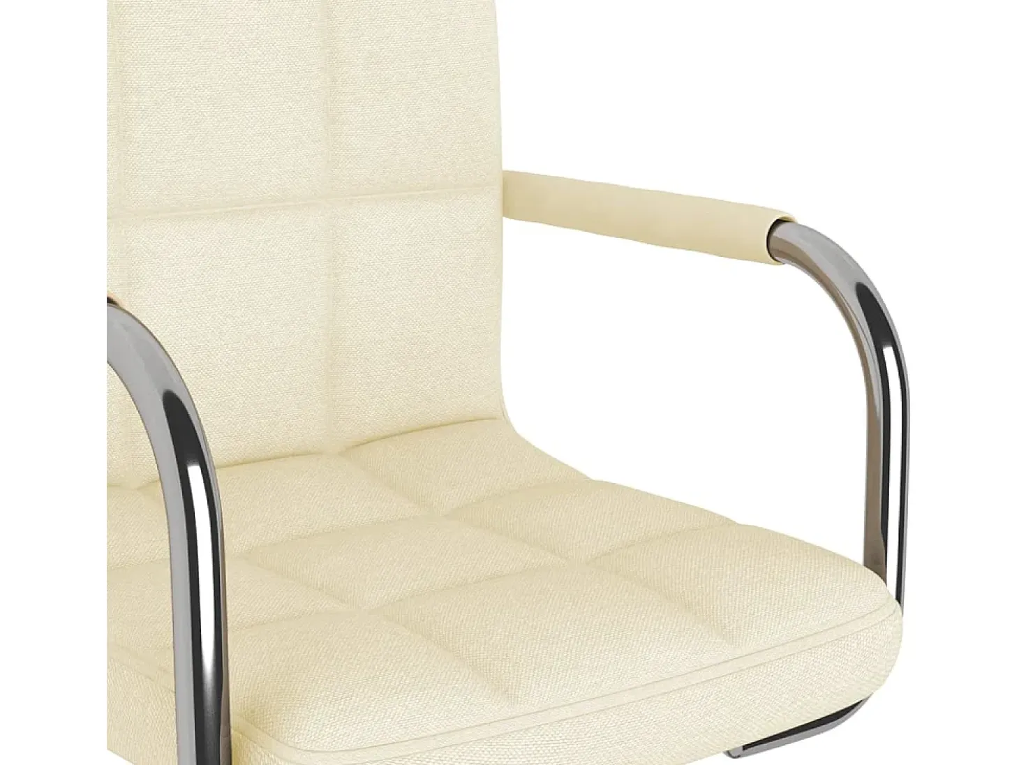 Silla de comedor de tela color crema