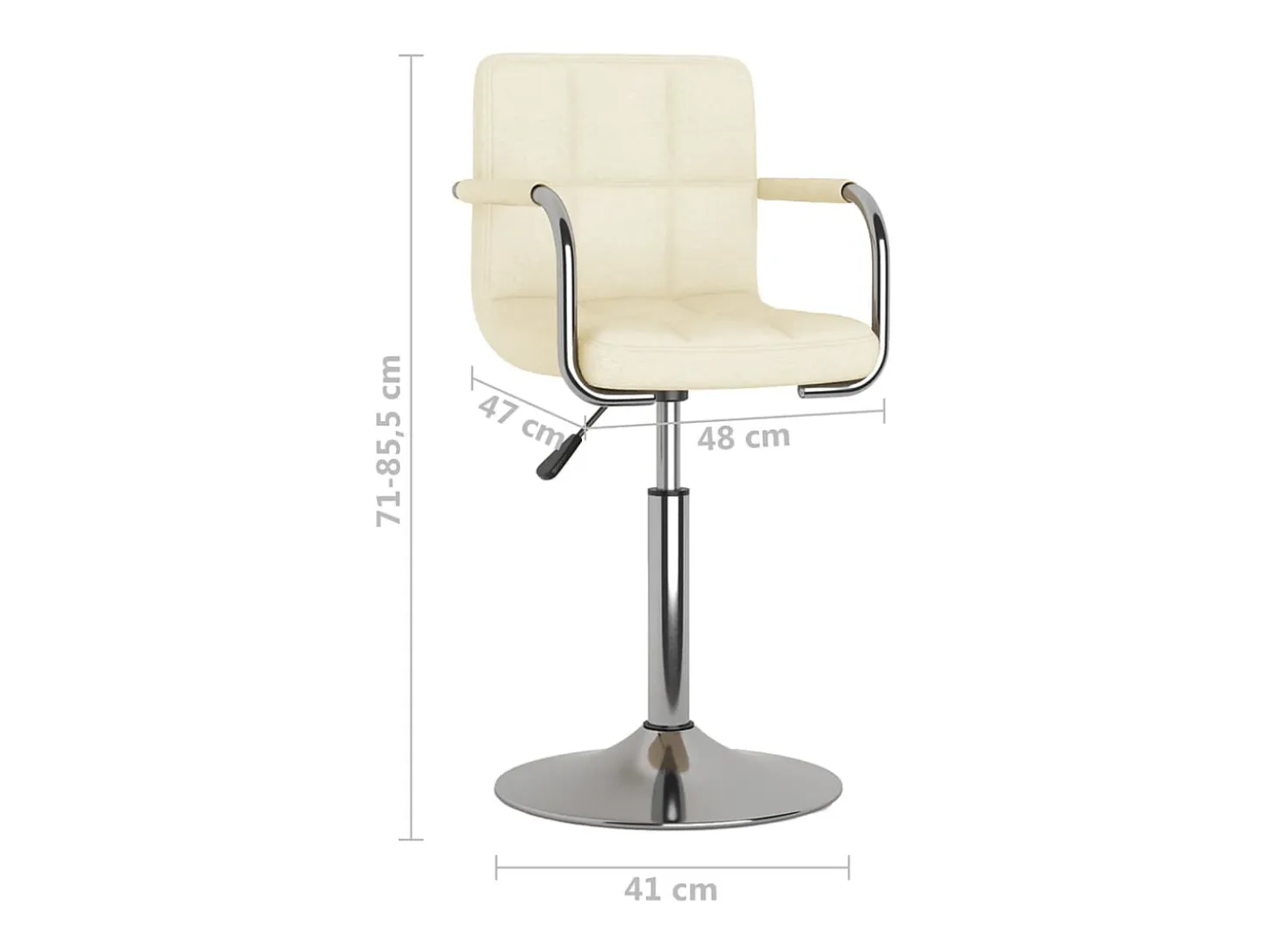 Silla de comedor de tela color crema