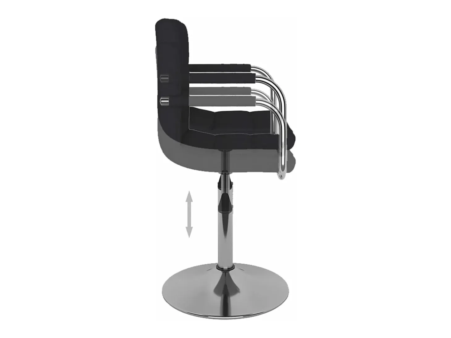 Silla de comedor de tela negra