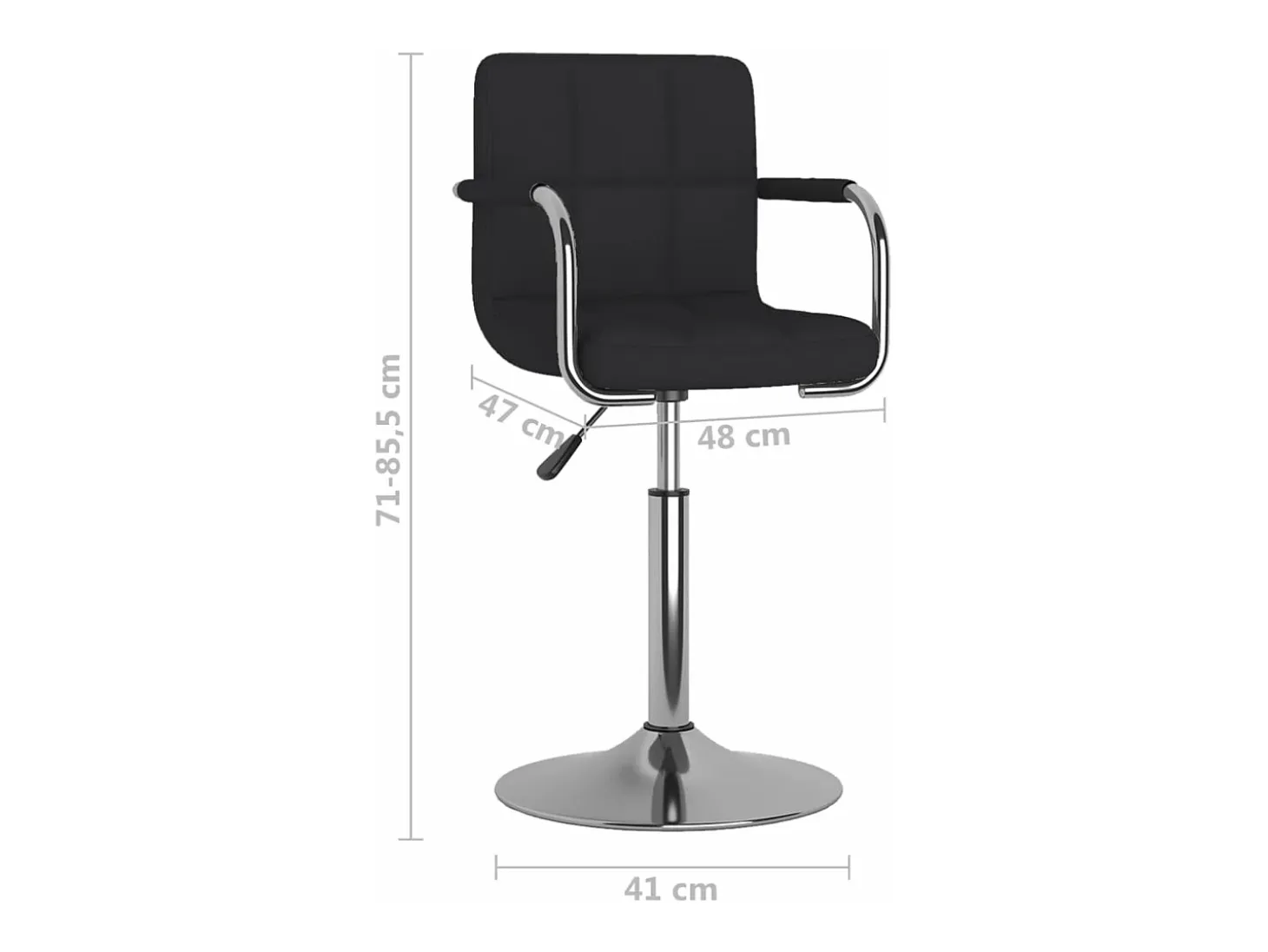 Silla de comedor de tela negra