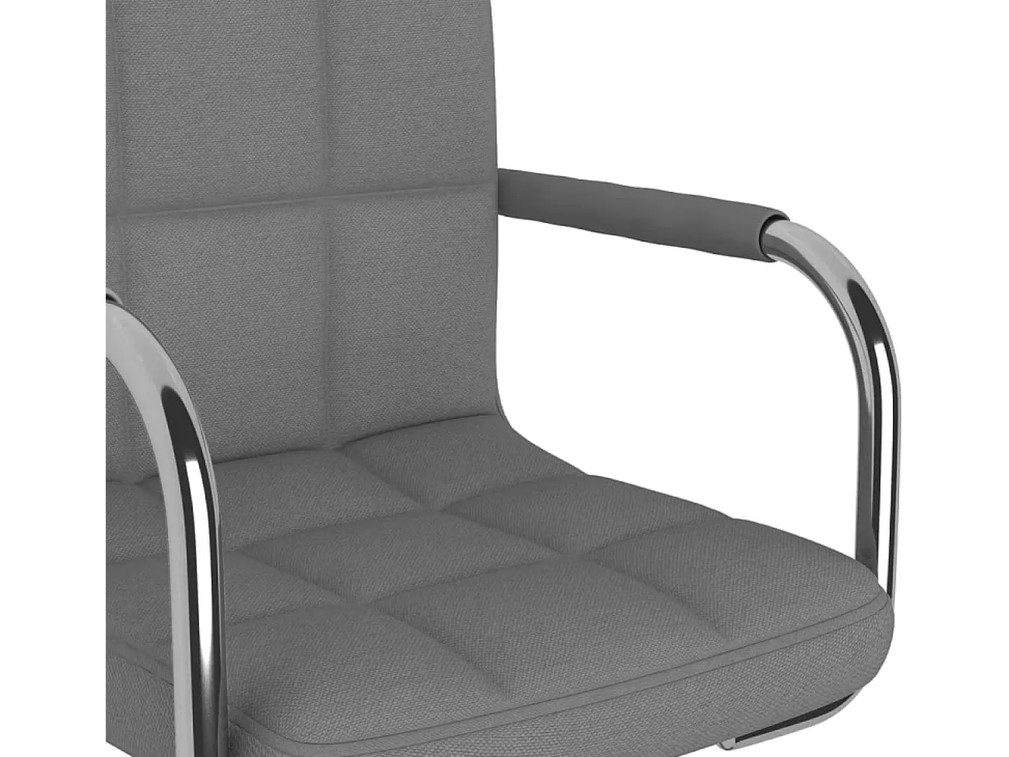 Silla de comedor de tela gris claro