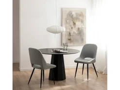 Silla de comedor de Tela Gris 91 x 51- Emily