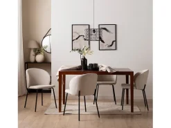 Silla de comedor de Tela Beige 80 x 49- Norah