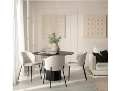 Silla de comedor de Tela Beige 80 x 49- Norah