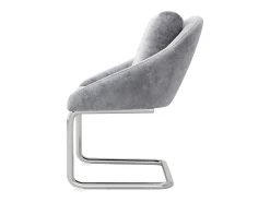 Silla de comedor de terciopelo gris, sillón giratorio de lujo con cojines, diseño ergonómico, patas curvas (72,39 x 60,96 x 50,17 cm)