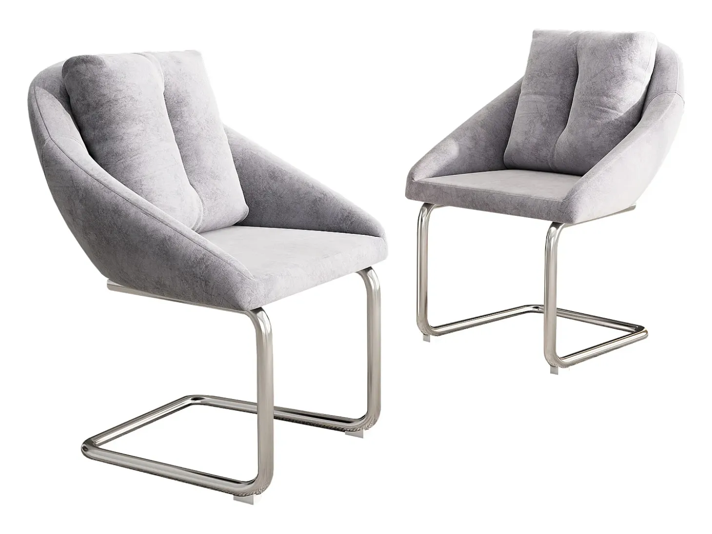 Silla de comedor de terciopelo gris, sillón giratorio de lujo con cojines, diseño ergonómico, patas curvas (72,39 x 60,96 x 50,17 cm)