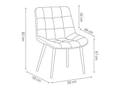 Silla de comedor de terciopelo con patas de metal dorado KALI