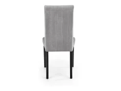 Silla de comedor de terciopelo gris con patas de madera maciza de haya pintada de negro HAYA