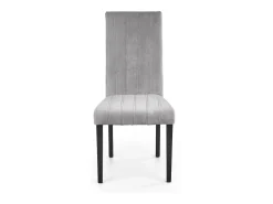 Silla de comedor de terciopelo gris con patas de madera maciza de haya pintada de negro HAYA