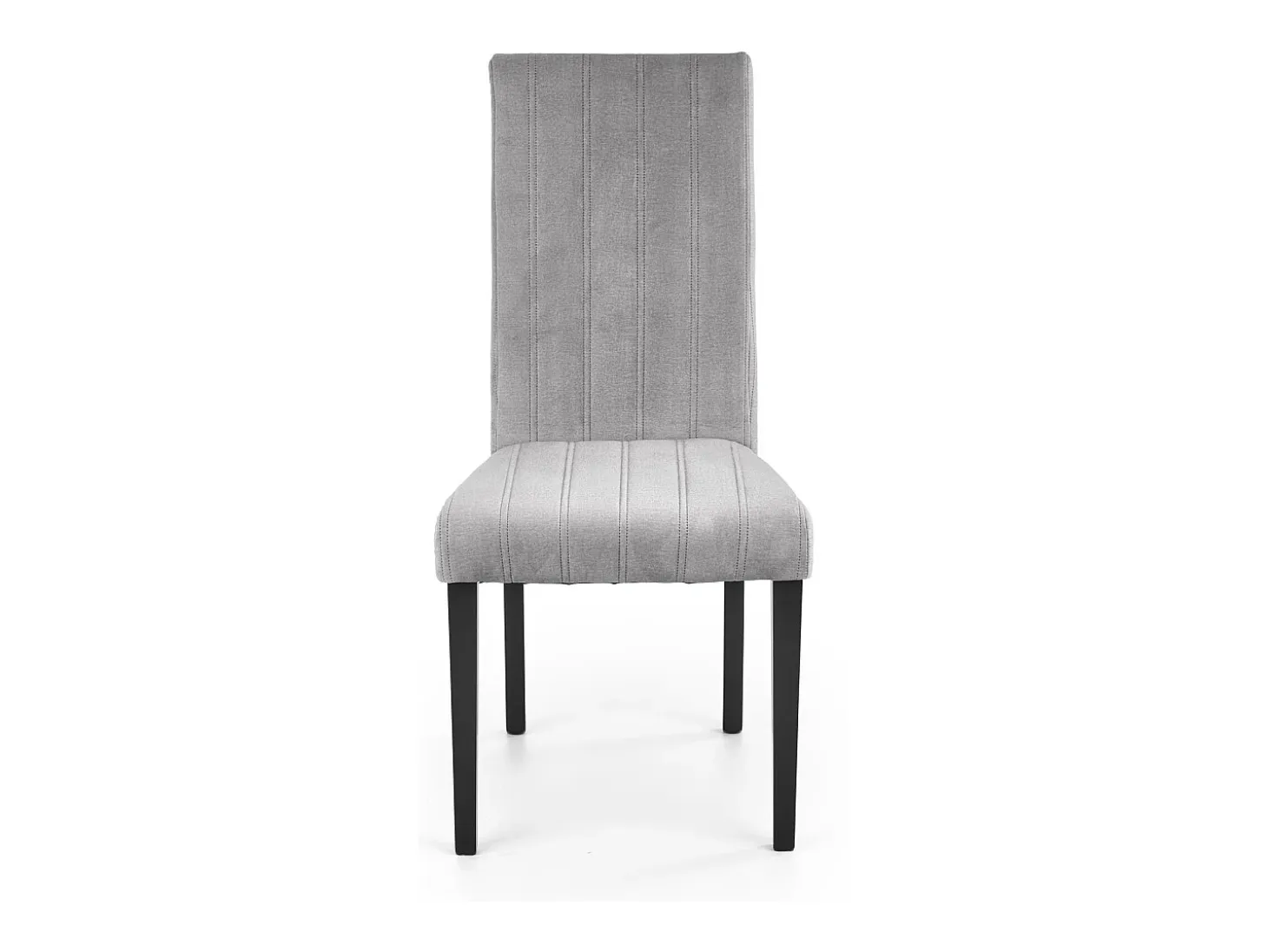 Silla de comedor de terciopelo gris con patas de madera maciza de haya pintada de negro HAYA