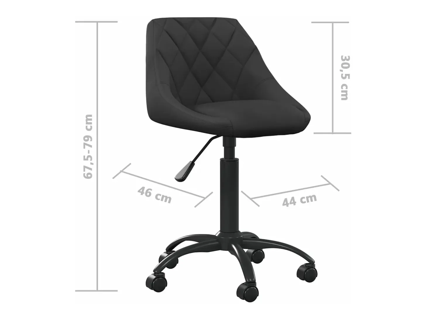 Silla de comedor de terciopelo negro