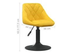 Silla de comedor de terciopelo amarillo mostaza