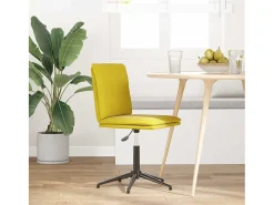 Silla de comedor de terciopelo amarillo