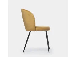 Silla de comedor de Terciopelo Mostaza 81 x 53- Elina