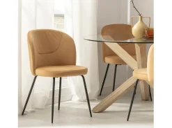 Silla de comedor de Terciopelo Mostaza 81 x 53- Elina