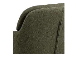 Silla de comedor Dora con reposabrazos tela verde.