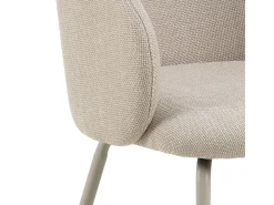 Silla de comedor Eleanor con reposabrazos tela beige.