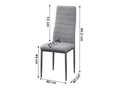 Silla de Comedor en Polipiel/metal Blanco, 6 unidades