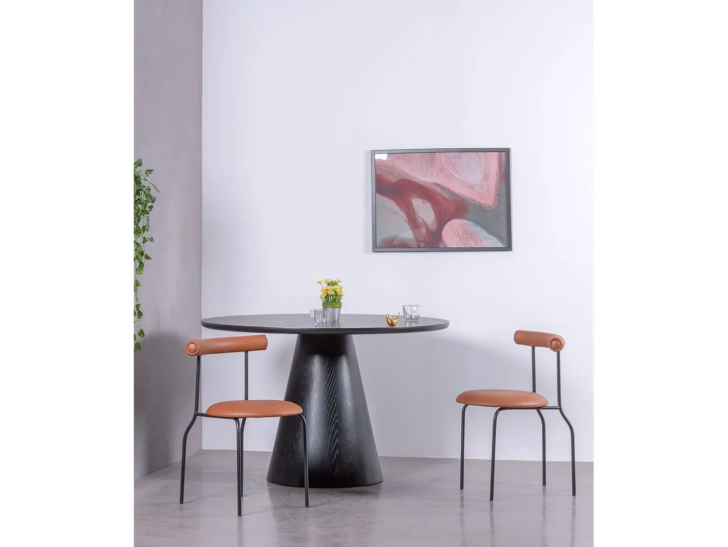Silla de comedor estilo industrial tapizada en polipiel - Elbow - Marrón
