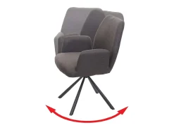 Silla de comedor giratoria MCW-H71, gris-marrón