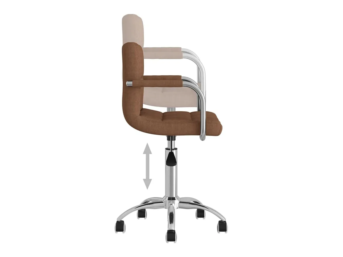 Silla de comedor giratoria tela marrón