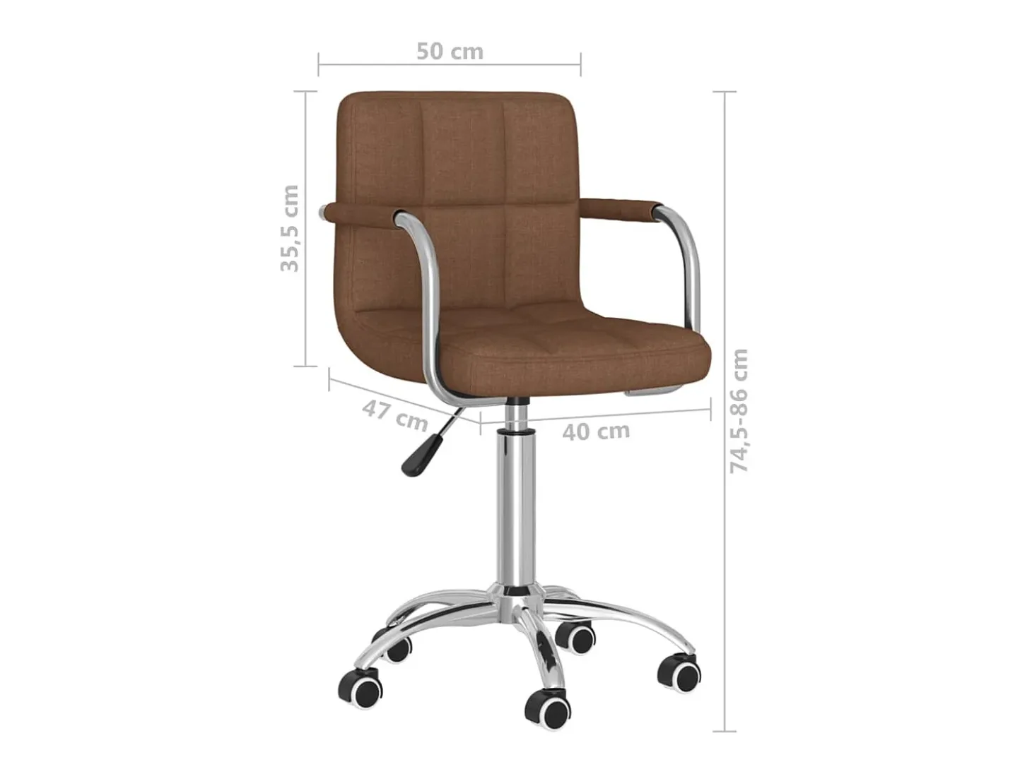 Silla de comedor giratoria tela marrón