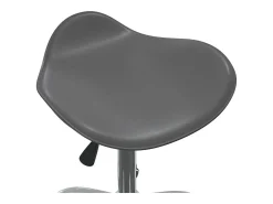 Silla de comedor giratoria de piel sintética gris