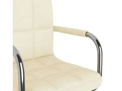 Silla de comedor giratoria tela color crema