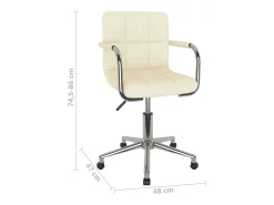 Silla de comedor giratoria tela color crema