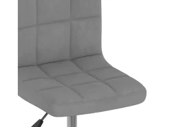 Silla de comedor giratoria de terciopelo gris claro