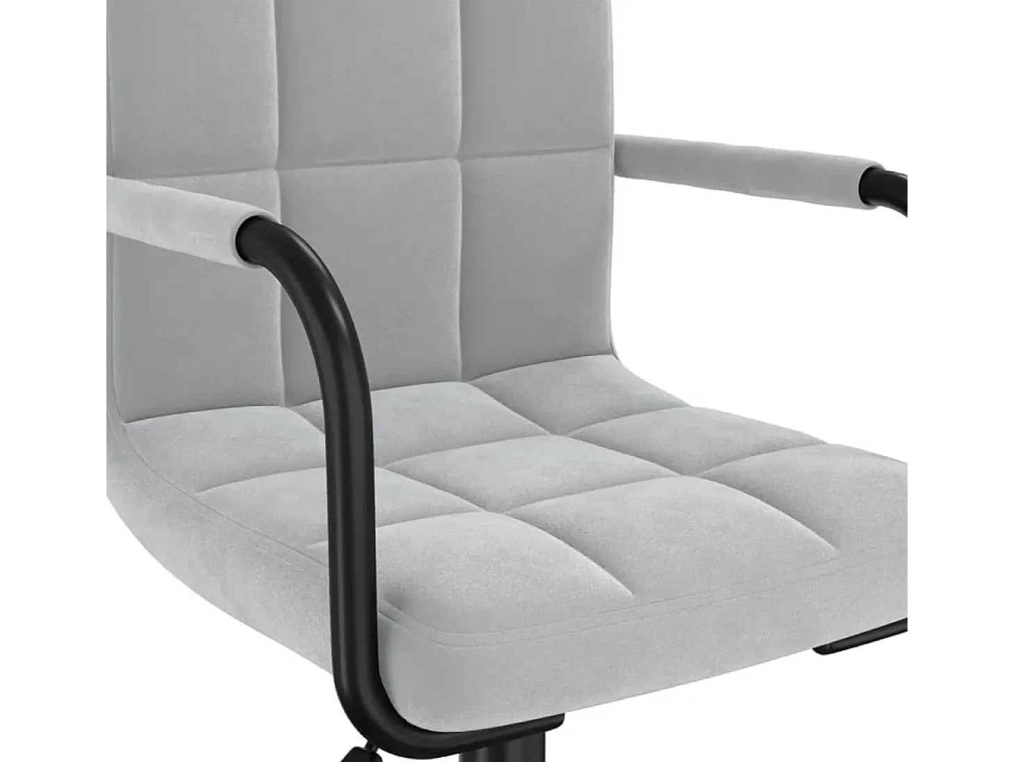Silla de comedor giratoria de terciopelo gris claro
