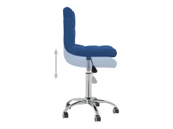Silla de comedor giratoria tela azul