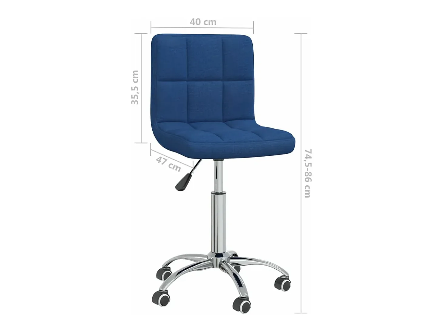 Silla de comedor giratoria tela azul