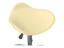 Silla de comedor giratoria de cuero sintético crema