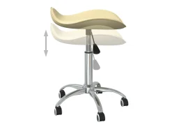Silla de comedor giratoria de cuero sintético crema