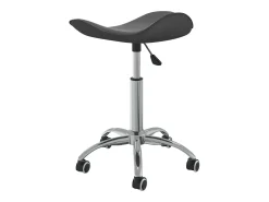 Silla de comedor giratoria de cuero sintético gris