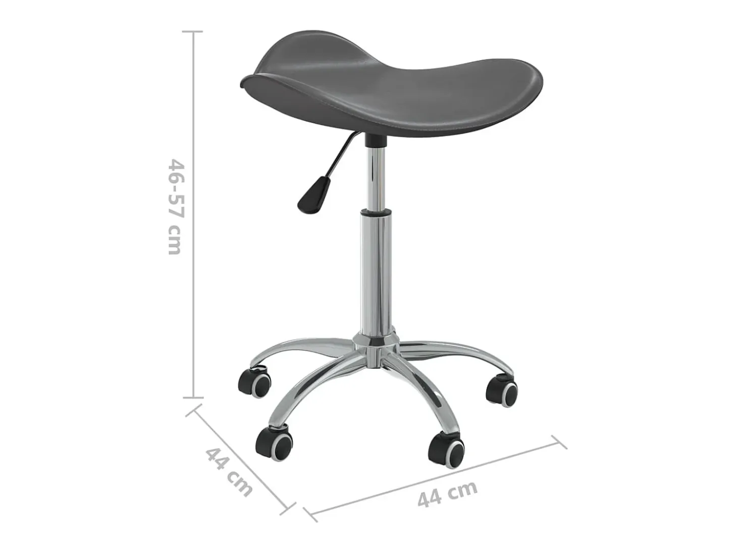 Silla de comedor giratoria de cuero sintético gris