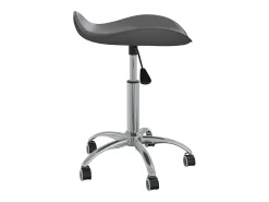 Silla de comedor giratoria de cuero sintético gris