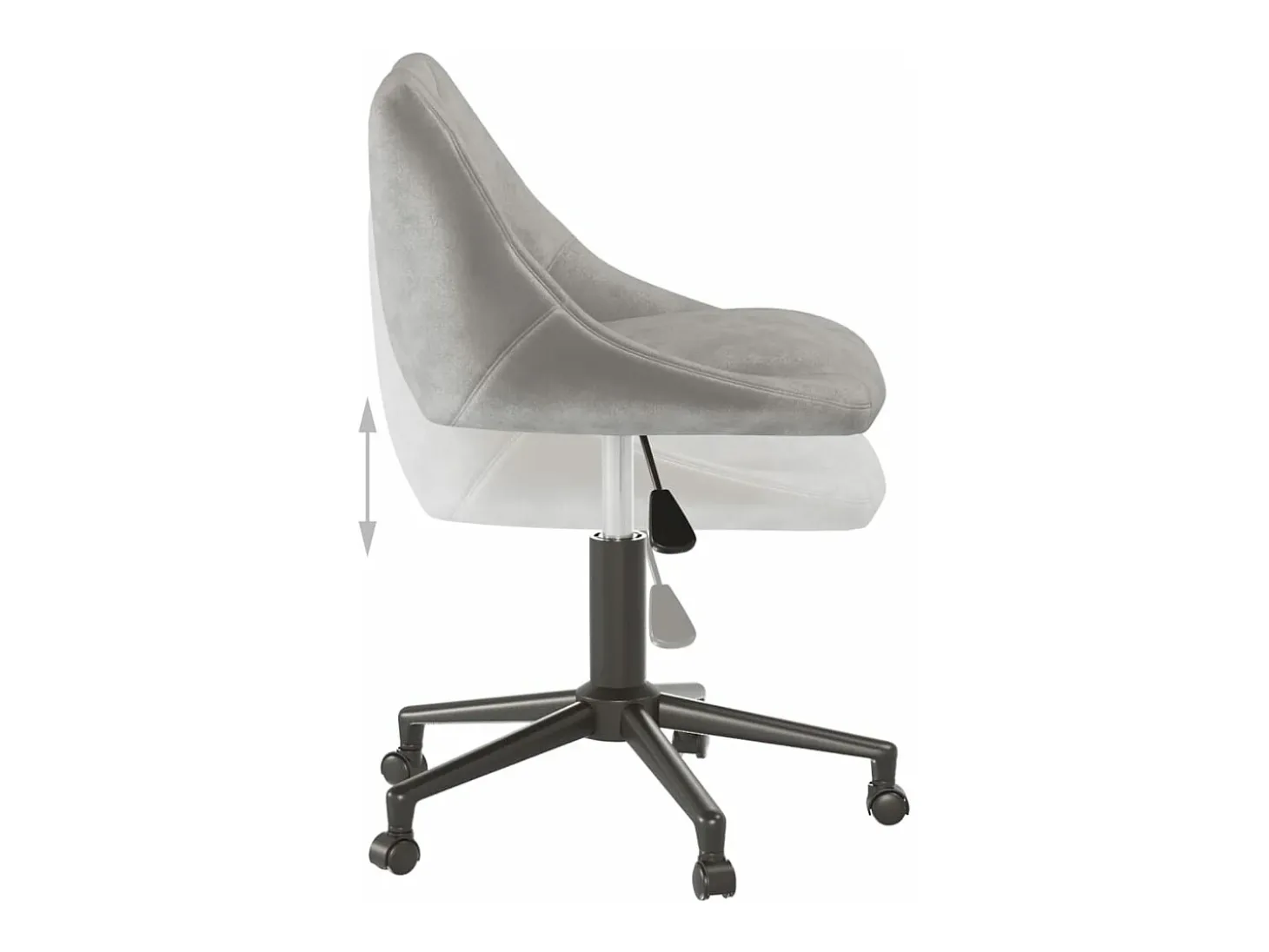 Silla de comedor giratoria de terciopelo gris claro ES696446